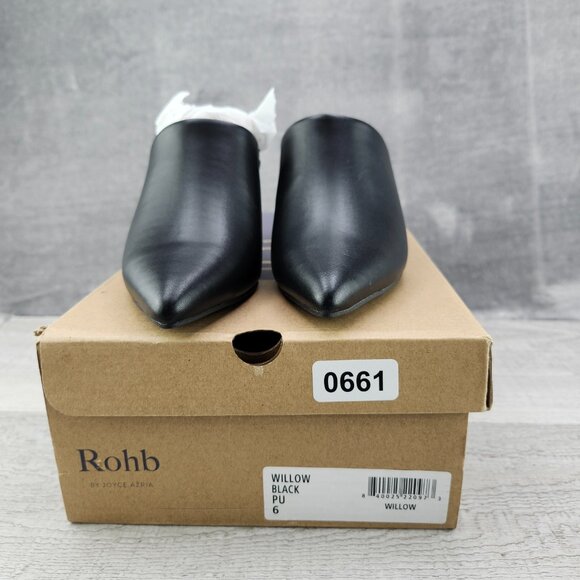 Rohb By Joyce Azria Women 6 Willow Point Closed Toe Mules Black PU ***Tried ON** - Picture 16 of 16